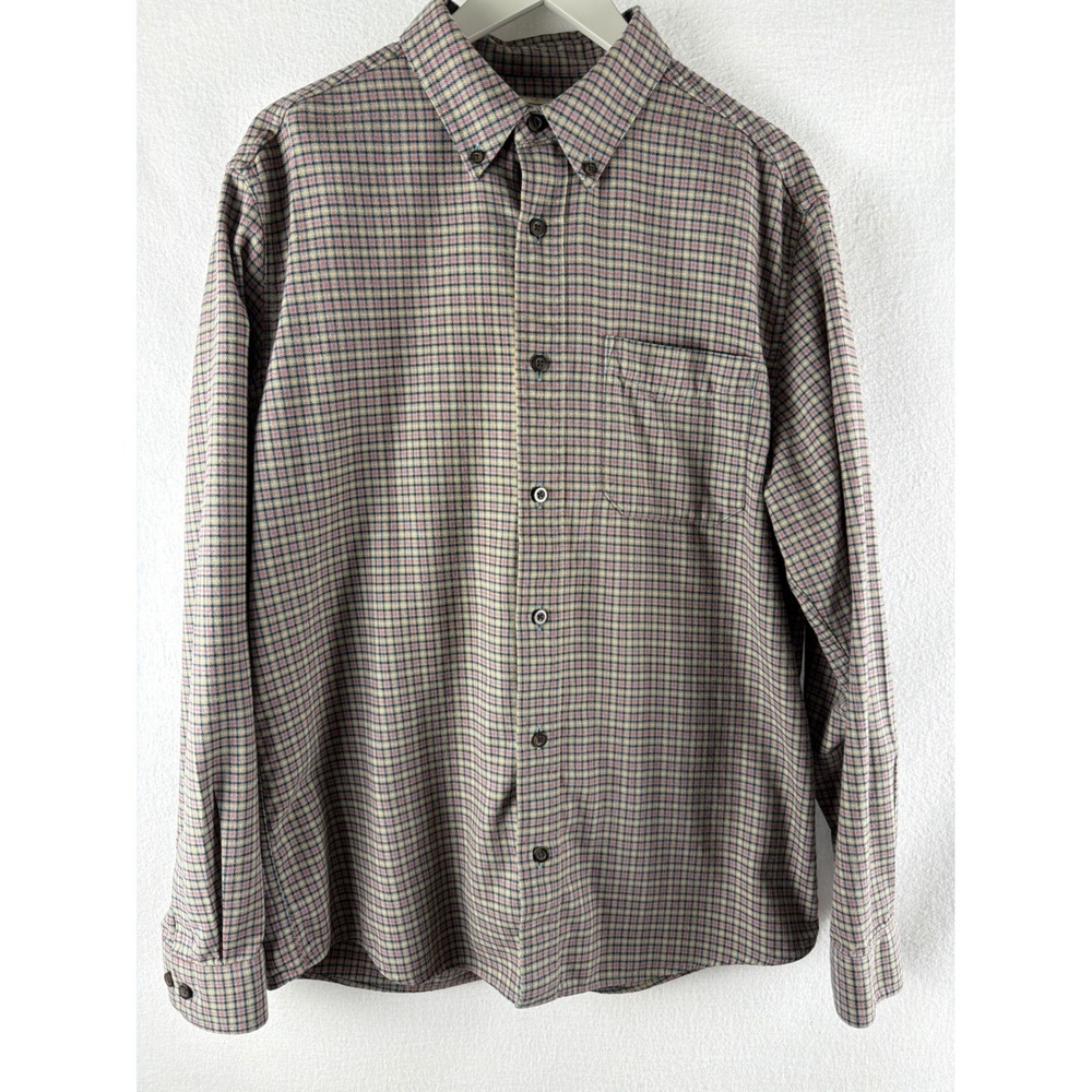 LL‎ Bean Mens Slightly Fitted Plaid Cotton Flannel Button Down Shirt M-Reg